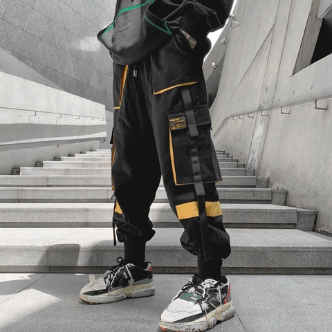 Hip Hop Hommes Streetwear Pantalon Pantalon Cargo Homme Survêtement Pantalon Décontracté Nouveau Multiples Poches Sarouels Hommes Mode pantalons de Survêtement ► Photo 1/5