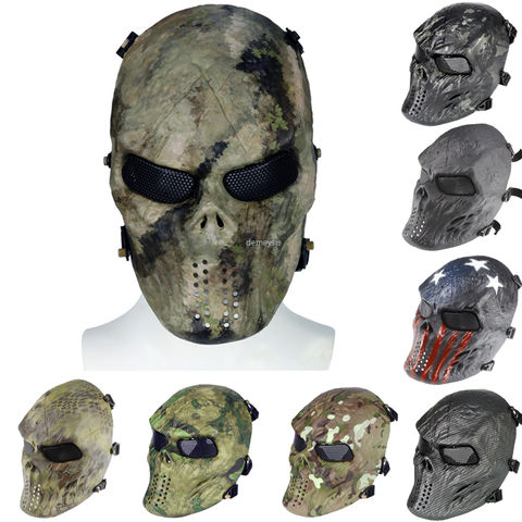 Masque tactique militaire complet de Paintball, Protection du crâne pour Airsoft, tir, sécurité pour la chasse en plein air, CS Wargame ► Photo 1/6