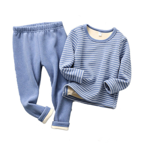 Ensemble de pyjama d'hiver de marque pour garçons, pyjama chaud, polaire pour bébés, épais 2022 de 2-12 ans, vêtements de nuit pour filles ► Photo 1/6