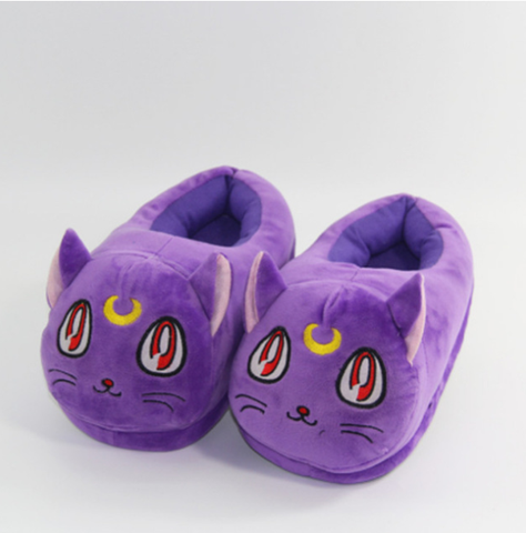 Chaussures d'intérieur pour marin Moon et chat Luna, confortables, antidérapantes en coton pour femmes, confortables, garde au chaud pour l'hiver ► Photo 1/1