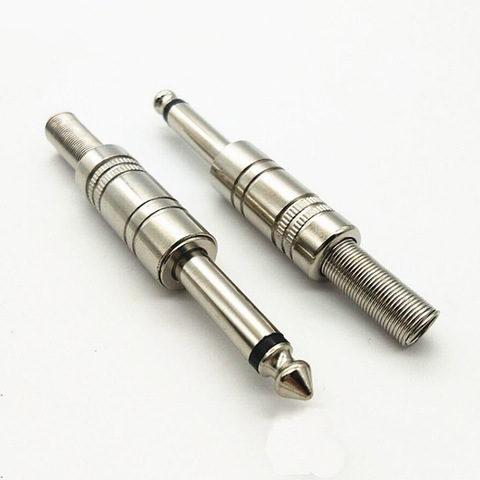 2 pièces 6.5mm pôle stéréo prise métallique Connector6.35 prise & adaptateur Jack avec bornes de fil à souder 6.5mm prise stéréo Audio ► Photo 1/2