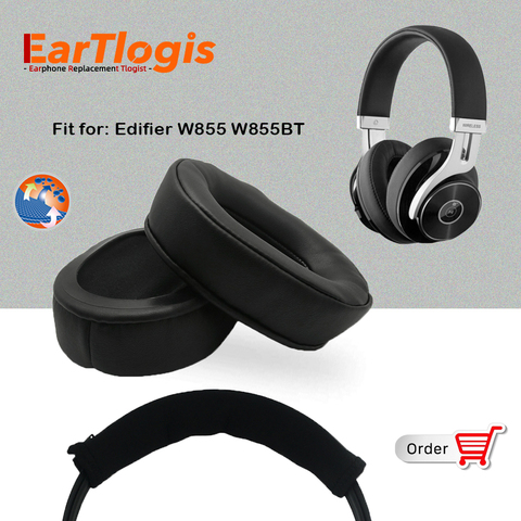 EarTlogis – coussinets d'oreille de remplacement, pour Edifier W855 W855BT W-855 W-855BT W 855 855BT, pièces de casque, couvre-oreilles, bonnets, oreiller ► Photo 1/6