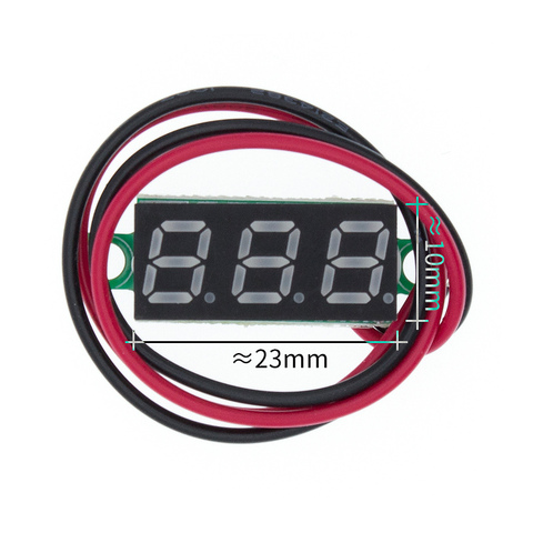 Mini voltmètre numérique, 0.28 pouces, 2.5V-40V, testeur de tension, rouge/bleu/jaune/vert, écran LED, 30x10x8mm ► Photo 1/6