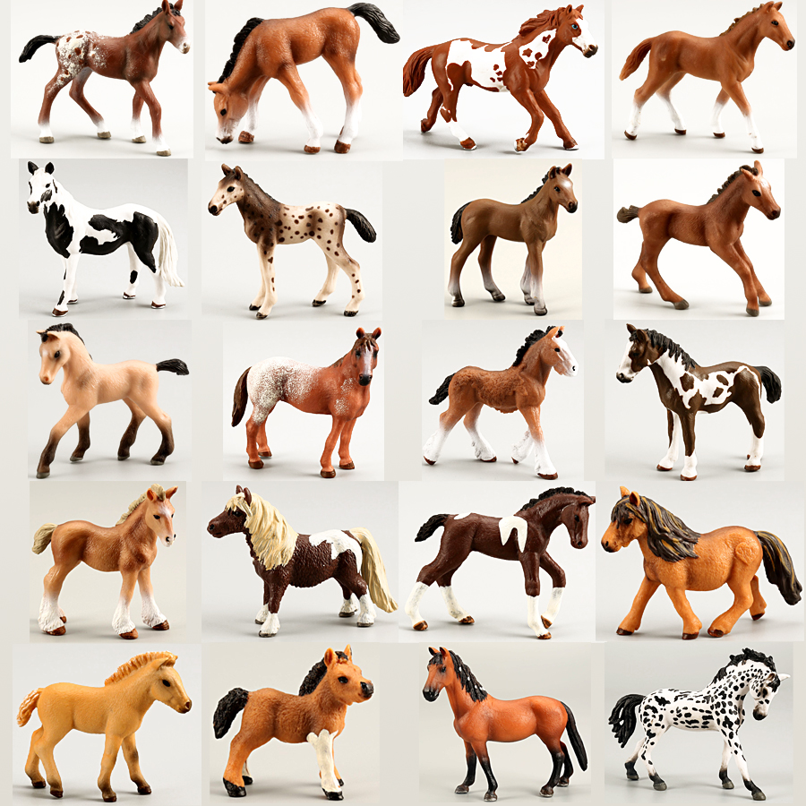 Figurine Cheval Miniature – Jouet Animal De Collection, Peint à La Main, Taille 13-15 Cm, Plastique, Décoration Maison, Cadeau Enfant