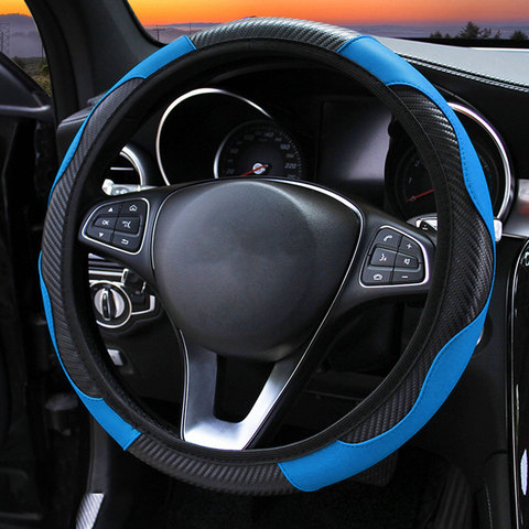 Couverture de volant de voiture en cuir | En Fiber de carbone pour Dacia duster logan sandero stepway lodgy mcv 2 ► Photo 1/6
