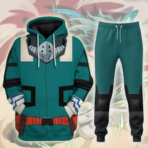 Costume de Cosplay Anime Boku no Hero Academia Midoriya Izuku, T-shirt à capuche, pantalon imprimé en 3D, uniformes en Polyester ► Photo 1/6