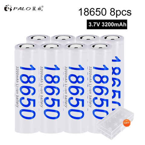 PALO 18650 batterie 3.7V Li-ion 18650 batterie Rechargeable 3.7V Batteries rechargeables pour lampe de poche lampe frontale torche souris ► Photo 1/6