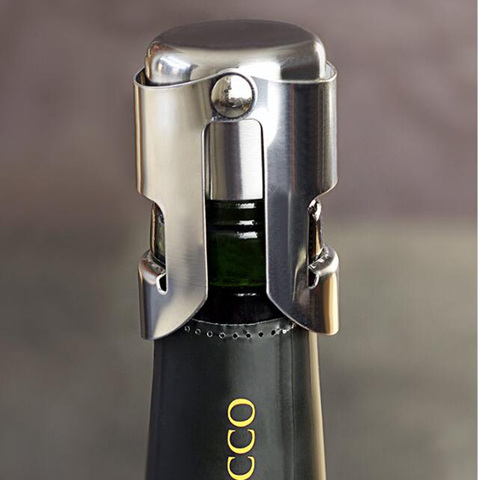 Bouchon de scellage Portable en acier inoxydable bouchon de bouteille, bouchon pour vin scintillant ► Photo 1/5