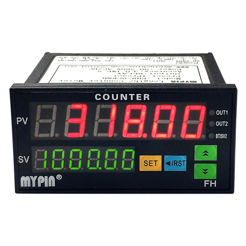 Compteur numérique Mini longueur lot mètre 1 prédéfini relais sortie compte mètre longueur pratique mètre 90-260V AC/DC les heures Machine ► Photo 1/4