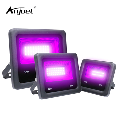 ANJOET ampoules UV 10W 20W 30W 50 W, lumière ultraviolette 395nm, lampes 85-265 V, ampoule fluorescente, lumière noire, fête de Halloween ► Photo 1/6