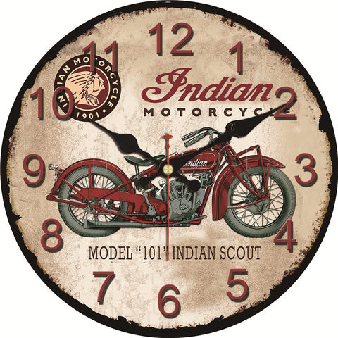 Voiture Garage Art Vintage grand silencieux horloges murales moderne Chic horloge murale rouge moto horloges maison bureau café montres murales ► Photo 1/5