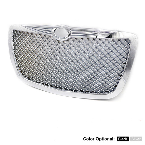 Grilles de course avant de voiture pour Chrysler 2004, 2005-2010, Chrysler 300 300C, calandre de capot, chromé/noir, TT101088 ► Photo 1/6