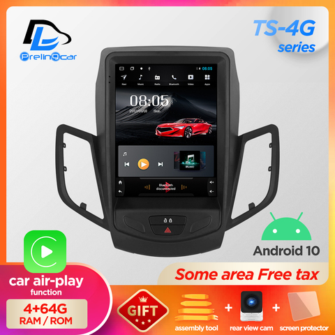 32G ROM écran Vertical android 10.0 voiture gps multimédia lecteur de radio vidéo dans le tableau de bord pour ford fiesta 2009-2016 ans navigation de voiture ► Photo 1/6