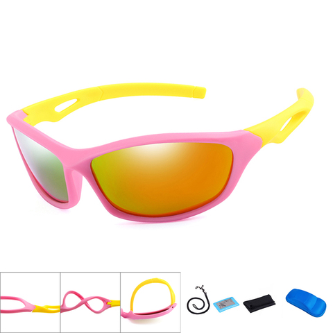 Lunettes de soleil polarisées pour enfants, Sport, qualité, pour garçons et filles, avec étui, UV400, nouvelle collection ► Photo 1/6