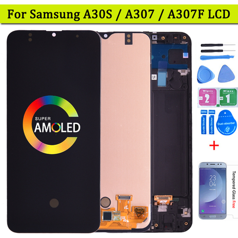 6.4 ''Super Amoled pour Samsung GALAXY A30S A307 écran LCD avec écran tactile numériseur assemblée A307F A307FN A307G A307GN LCD ► Photo 1/6