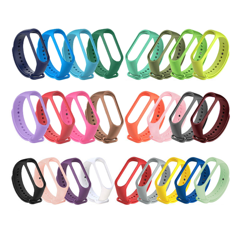 Sangle pour Xiaomi Mi bande 4 3 Silicone Bracelet Bracelet de remplacement pour Xiaomi bande 4 MiBand 4 3 poignet couleur douce sangle ► Photo 1/6