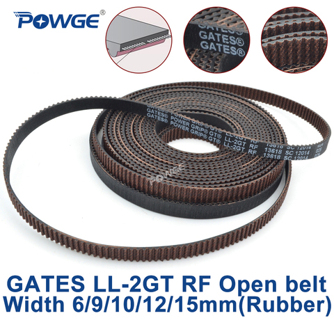 POWGE GT2 LL-2GT RF 2GT ouvert synchrone courroie de distribution largeur 6/9/10/12/15mm caoutchouc faible poussière faible vibration VORON gates imprimante 3D ► Photo 1/6