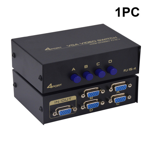 4 Ports prêt à l'emploi Displayport USB 2.0 Stable KVM commutateur VGA TV projecteur métal Hub partage sélecteur accessoires pour ordinateur ► Photo 1/6