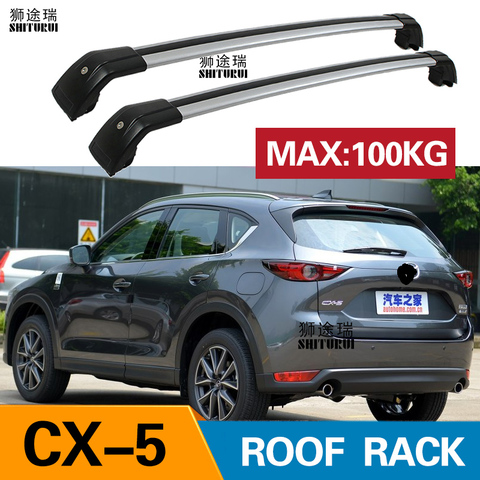 SHITURUI-barres de toit en alliage d'aluminium, 2 pièces, pour MAZDA - CX-5 CX5 SUV 2017-2022 KE, barres latérales, support de toit, porte-bagages ► Photo 1/2