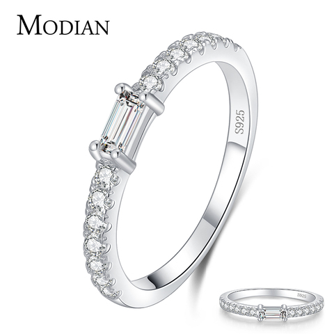 Modian – bagues de mariage en argent Sterling 100% pour femmes, bijou de qualité supérieure, breloque classique, zircone AAAAA, 925 véritable ► Photo 1/6