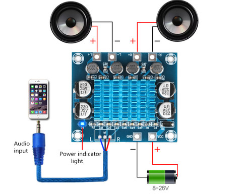 Panneau d'amplificateur de puissance Audio stéréo numérique, TPA3110 XH-A232 30W + 30W 2.0 canaux DC 8-26V 3A 1 pièces ► Photo 1/3