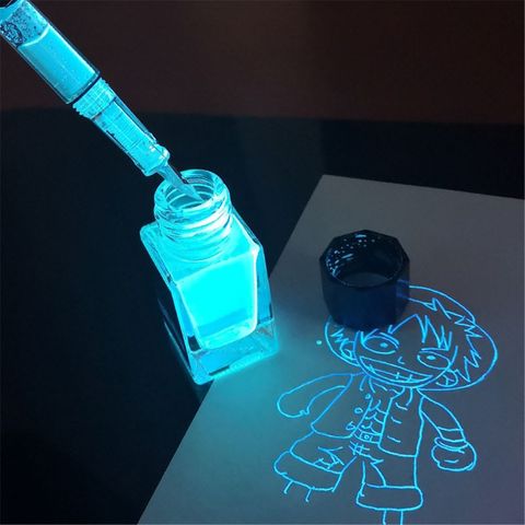 Encre Invisible magique sans carbone de 18ml pour stylo trempé en verre de fontaine, encre fluorescente créative, papeterie cadeau à lumière UV ► Photo 1/6