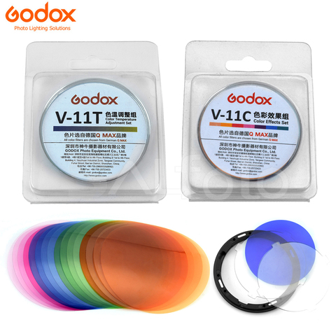 Godox – Kit de filtres de couleur Speedlite V11C V11T, 30 pièces, V-11C V-11T, ensemble de température de couleurs, support AK-R16 pour Flash rond V1 H200R AK-R1 ► Photo 1/4