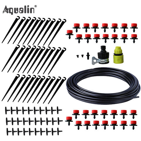 Micro-système d'irrigation automatique, Micro-goutte automatique de 25 m, Spray d'irrigation de jardin, Kits d'auto-arrosage avec égouttoir réglable, #26301-1 ► Photo 1/5