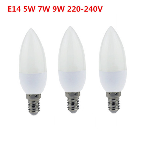 Bougie led E14 pour décoration de maison, 220-240V 5w / 7w/9w, économie d'énergie, plafonnier ► Photo 1/6