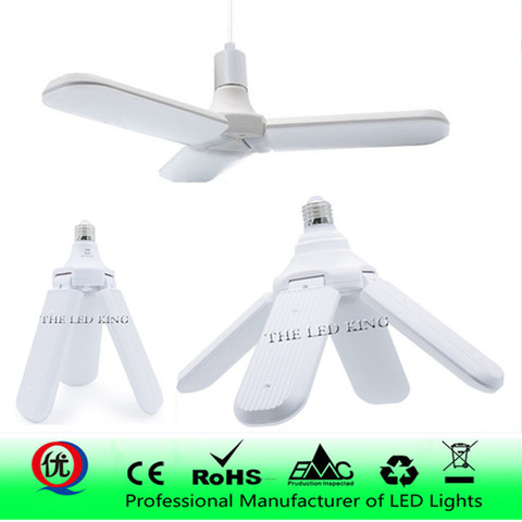 Ampoule de ventilateur pliable, Super lumineuse, Angle réglable, luminaire de plafond, économie d'énergie, pour la maison, E27 LED, 45W, 96-265V, lampe à LED ► Photo 1/6