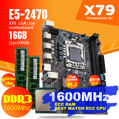 Atermiter – carte mère X79 1356 avec processeur Xeon e5-1356 C2, LGA 2470, 2x8 go (16 go) de Ram DDR3 ECC REG 1600MHz, Pc3 12800 ► Photo 1/5
