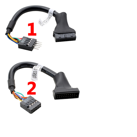 Câble de carte mère CD-ROM broches mâle vers USB2.0 9 broches femelle, matériau Flexible, pour panneau de lecteur de disquette ► Photo 1/5