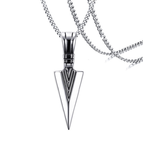 Collier pendentif flèche en acier inoxydable pour homme, bijoux rétro Punk ► Photo 1/6