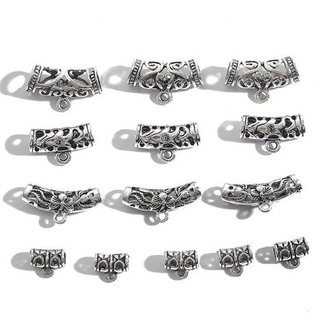 Hot mode 2 pcs/lote Antique argent plaqué Beads12 * 55 MM Tube courbé Spacer perles pour bijoux Fashion ► Photo 1/6