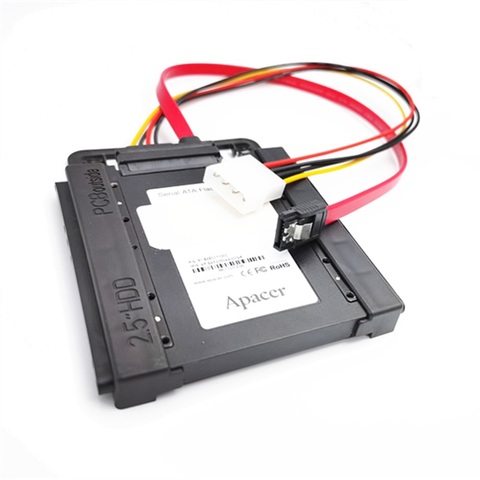 Support universel noir pour disque dur SSD de 2.5 à 3.5 pouces, adaptateur en plastique pour PC, support de montage avec câble ► Photo 1/6