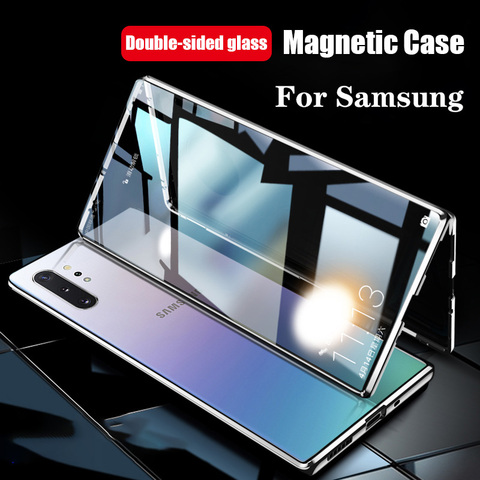 360 boîtier magnétique en métal pour Samsung Galaxy S20 S10 S9 S8 Plus S10E Double face verre pour Note 10 8 9 Plus A51 A71 A50 A70 couverture ► Photo 1/6