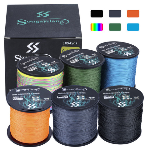 Sougayilang 300M 500M 1000M 6 couleurs forte PE ligne de pêche 8 + X brins tressé ligne de pêche Multifilament Durable ligne de pêche ► Photo 1/6