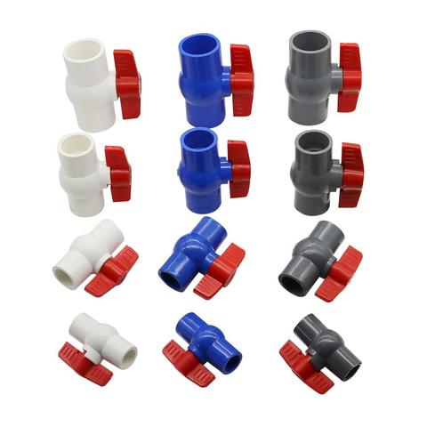 Vanne à bille en PVC 3 couleurs en option, diamètre intérieur 20/25/32/40mm, pour plomberie U-PVC, connecteur de réparation en plastique interrupteur de tuyau ► Photo 1/6