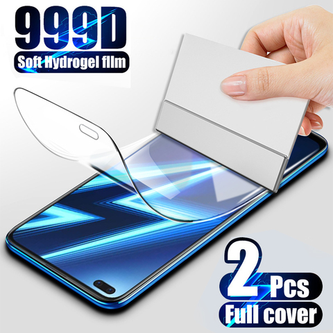 2 PIÈCES 999D Hydrogel Film Protecteur D'écran Pour Realme 7 6 5 Pro Film Protecteur V5 Realme X2 X50 X7 Pro C3 C11 C12 C15 Pas Glass ► Photo 1/6