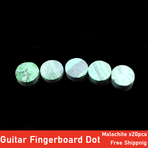 Marquages à points incrustés de décalcomanies, Malachite, 6.X 2mm, 20 pièces pour guitare acoustique basse, guitare électrique Ukulele ► Photo 1/6