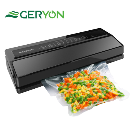 GERYON – machine à emballer Sous Vide électrique noire, pour conserver les aliments, avec 5 sacs offerts, emballage automatique domestique et Commercial, cadeau parfait ► Photo 1/6