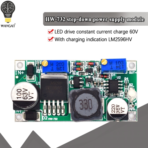 WAVGAT LM2596HV DC-DC abaisseur CC-CV Module d'alimentation réglable 5-55V à 1.25-30V 15W ► Photo 1/6