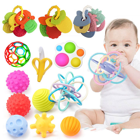 Jouets éducatifs pour bébés balle bébé jouets 0 12 mois hochets lit cloche dents pour dents nouveau-né bonbons développer jouet pour bébés ► Photo 1/6