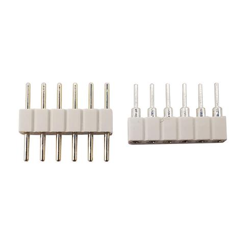 20 pièces 6pin LED connecteur, 6 broches 2.0mm Distance d'aiguille, mâle à mâle/femelle connecteur pour RGB CCT LED bande ► Photo 1/3