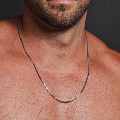 1 à 3MM d'épaisseur en acier inoxydable boîte chaîne collier pour hommes bijoux lien tour de cou WITHI 18 à 24 pouces ► Photo 1/6