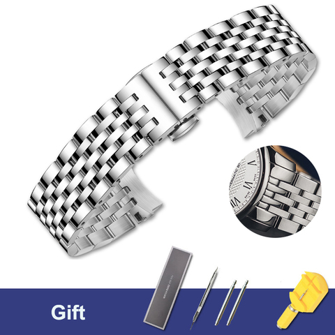 Bracelet de montre en métal en acier inoxydable pour hommes, luxueux, argent poli, pour Tissot Le Locle ► Photo 1/6