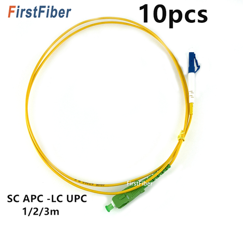 FirstFiber – câble de raccordement Simplex en PVC SM, 1m 2m 3m, 10 pièces, LC UPC à SC APC G657A LC PC, 2.0mm ► Photo 1/3