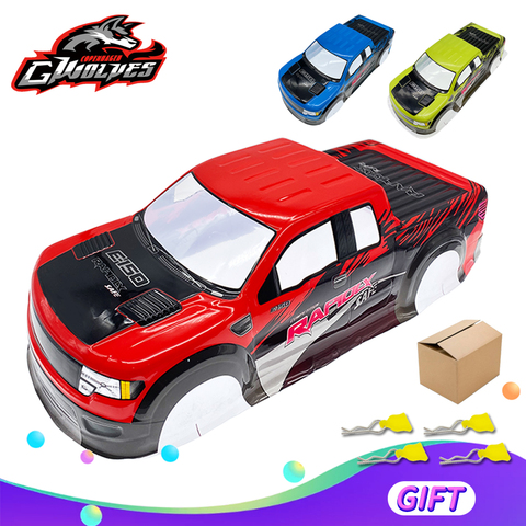 1/10 RC coquille F150 RAPTOR PVC RC corps coquille bleu/vert 190MM pour 1/10 RC camions monstre camion ► Photo 1/4