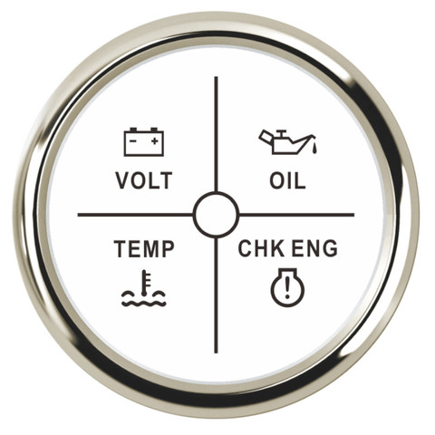 Voltmètre de voiture numérique, 52mm, 4led, avec rétro-éclairage rouge, 9 ~ 32V, avec indicateur de pression d'huile et de température de l'eau, pour moteur ► Photo 1/6