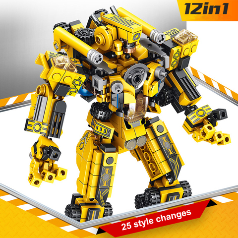 576 pièces 12in1 Techincal Transformation Robot construction briques créatif assemblage éducatif figure blocs cadeau jouets pour les enfants ► Photo 1/6